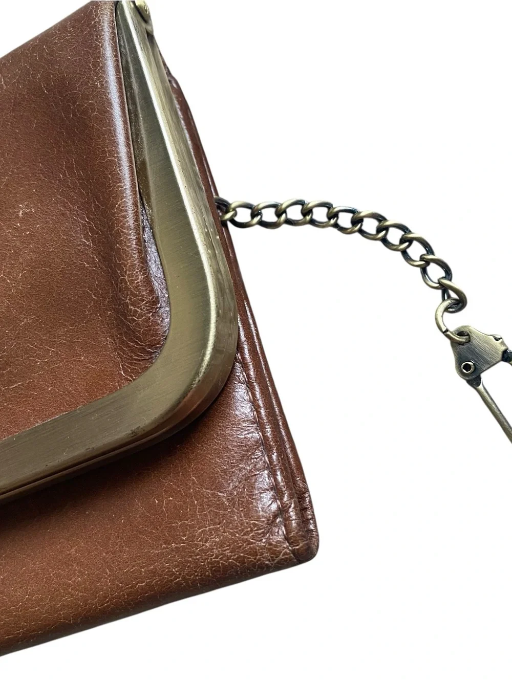 HOBO Brown Leather Magnetic Wallet Cluch